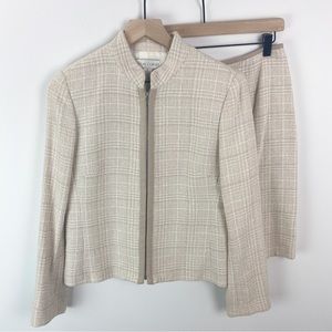 Casual Corner Rare Cream Boucle Moto Blazer Size 6